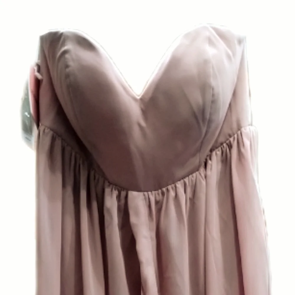 J.J's House 293496 Dusty Rose Chiffon Bridesmaid Dress - Picture 3 of 11